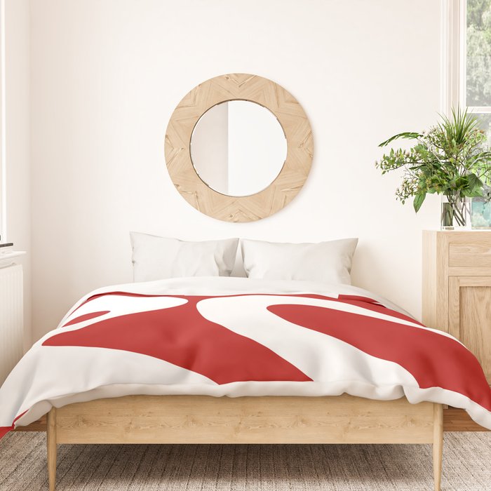 Abstract waves - red Duvet Cover Gallery Image 3