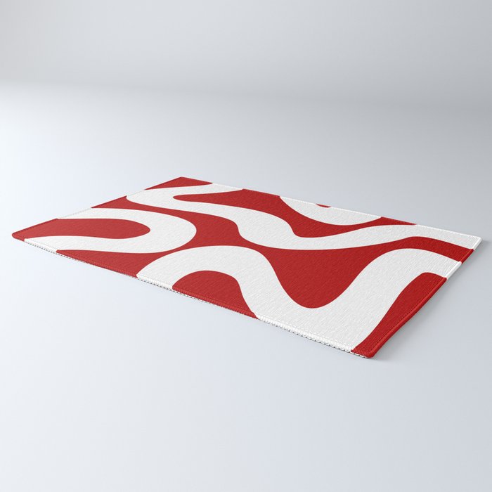 Abstract waves - red Rug Gallery Image 3
