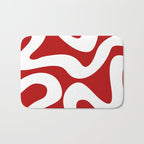 Abstract waves - red Bath Mat Gallery Image 1