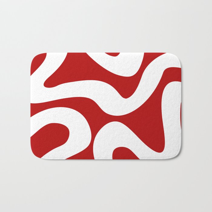 Abstract waves - red Bath Mat Gallery Image 1