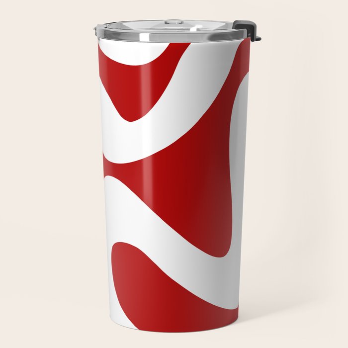 Abstract waves - red Travel Mug Gallery Image 2