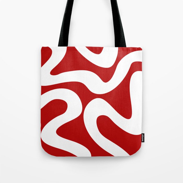 Abstract waves - red Tote Bag