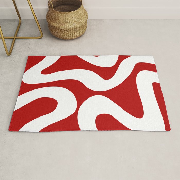 Abstract waves - red Rug Gallery Image 1