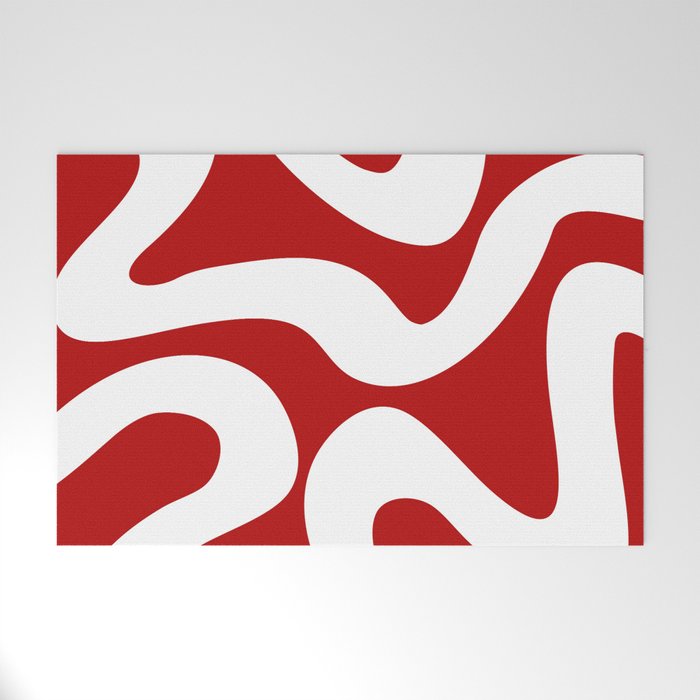 Abstract waves - red Welcome Mat Gallery Image 1
