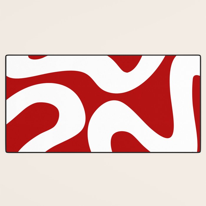 Abstract waves - red Desk Mat Gallery Image 3