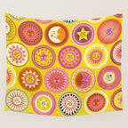 Many faces of Sun, Moon and Stars Wall Tapestry Gallery Image 4