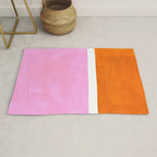 Pastel Neon Pink Yellow Ochre Mid Century Modern Abstract Minimalist Rothko Color Field Squares Rug Gallery Image 1