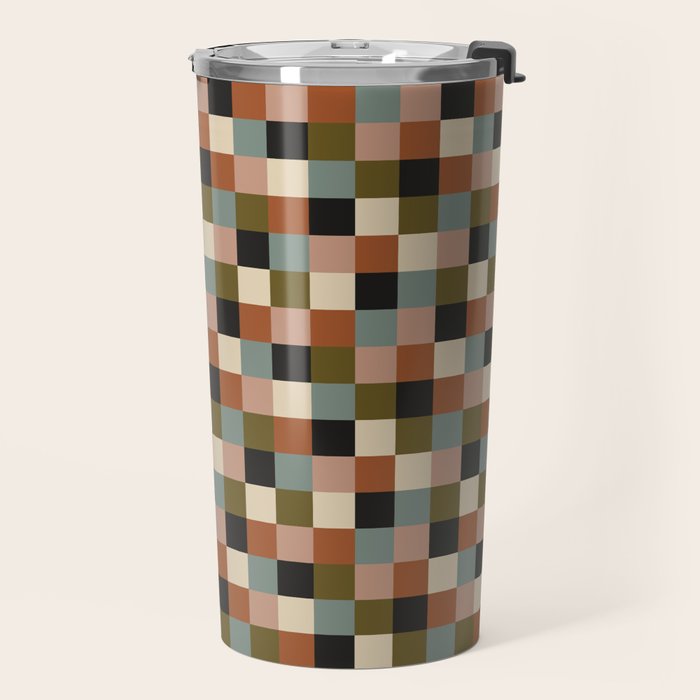 Bold Colorful Checks Pattern - Small II Travel Mug Gallery Image 2