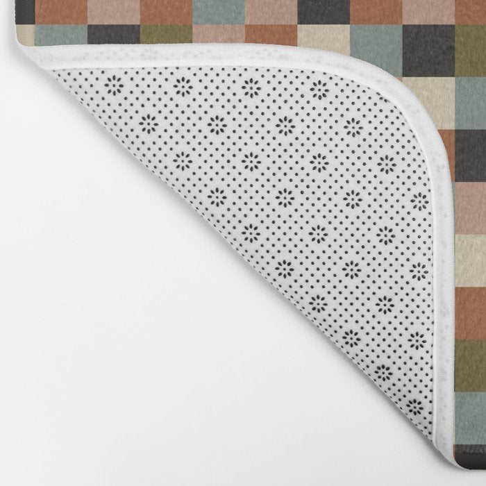 Bold Colorful Checks Pattern - Small II Bath Mat Gallery Image 2