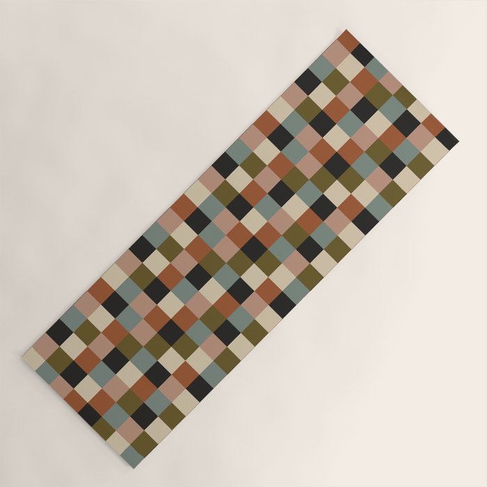 Bold Colorful Checks Pattern - Small II Yoga Mat Gallery Image 1