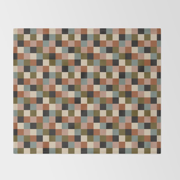 Bold Colorful Checks Pattern - Small II Throw Blanket Gallery Image 2
