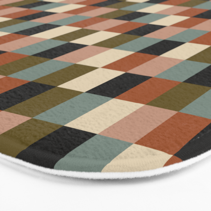 Bold Colorful Checks Pattern - Small II Bath Mat Gallery Image 3