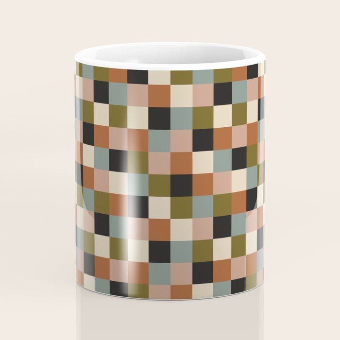 Bold Colorful Checks Pattern - Small II Coffee Mug Gallery Image 4