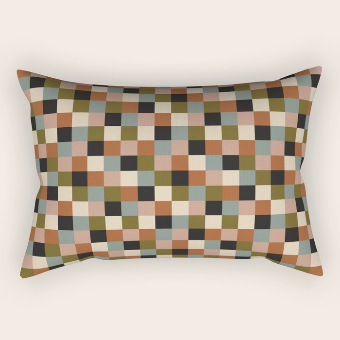 Bold Colorful Checks Pattern - Small II Rectangular Pillow Gallery Image 1