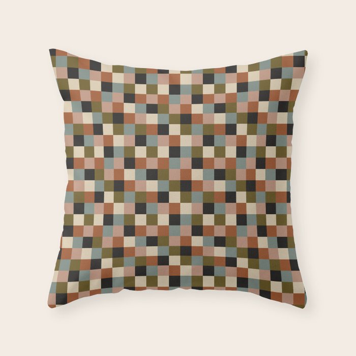 Bold Colorful Checks Pattern - Small II Throw Pillow Gallery Image 6