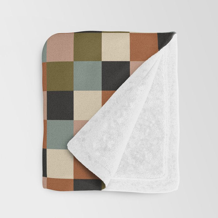 Bold Colorful Checks Pattern - Small II Throw Blanket Gallery Image 3