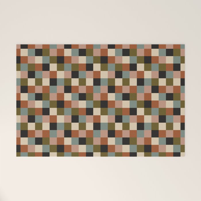 Bold Colorful Checks Pattern - Small II Welcome Mat Gallery Image 1