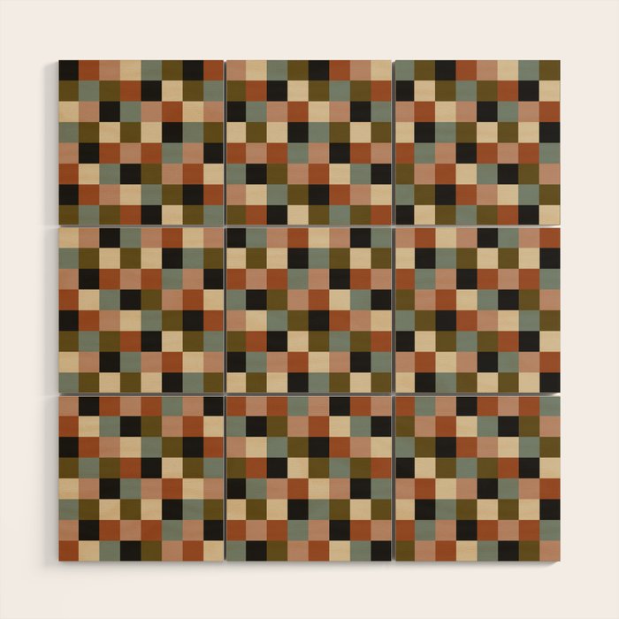Bold Colorful Checks Pattern - Small II Wood Wall Art Gallery Image 1