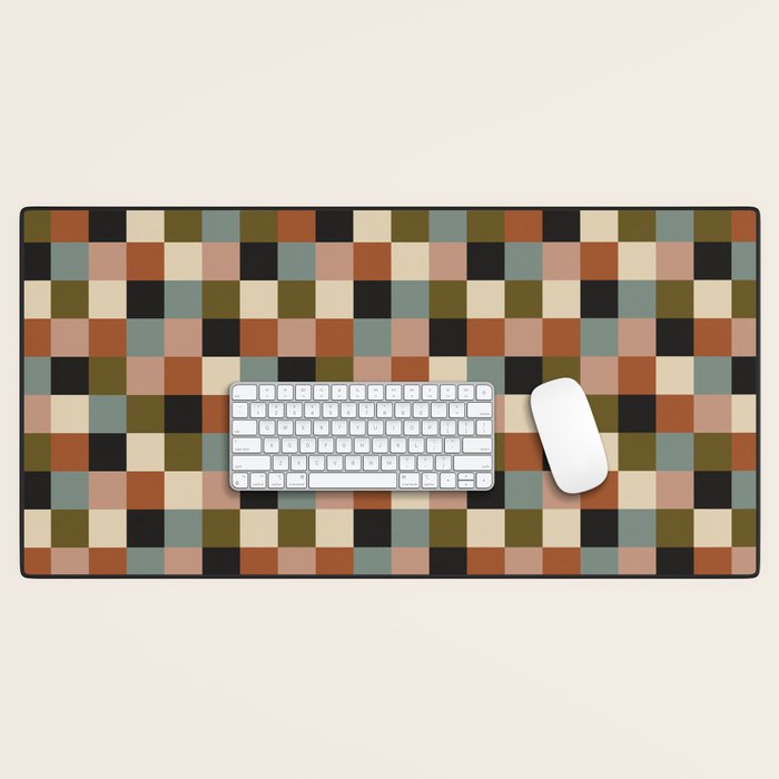 Bold Colorful Checks Pattern - Small II Desk Mat Gallery Image 1