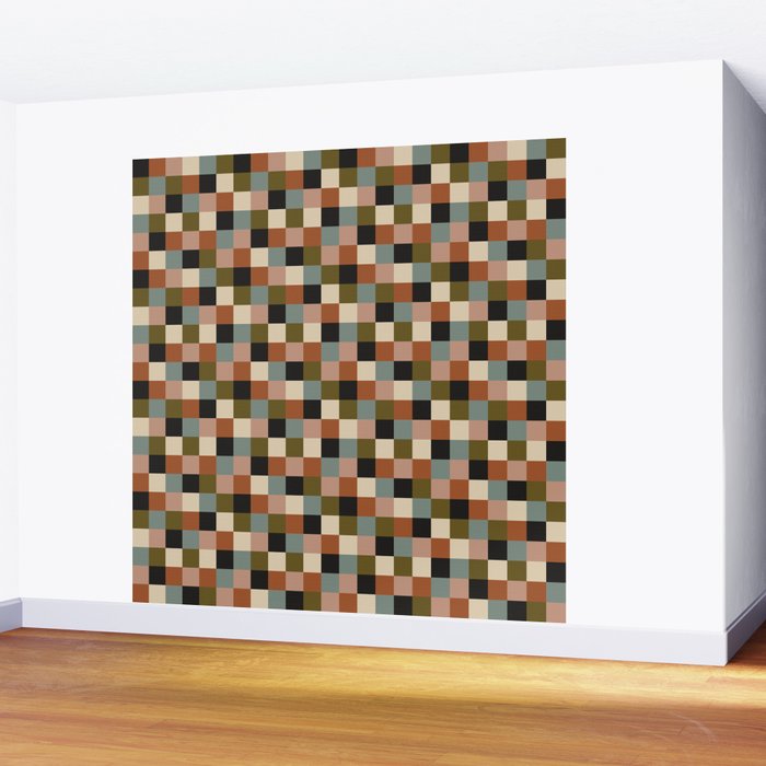 Bold Colorful Checks Pattern - Small II Wall Mural Gallery Image 2