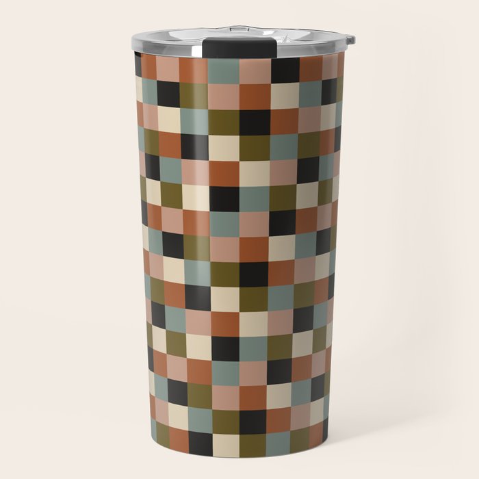 Bold Colorful Checks Pattern - Small II Travel Mug Gallery Image 1
