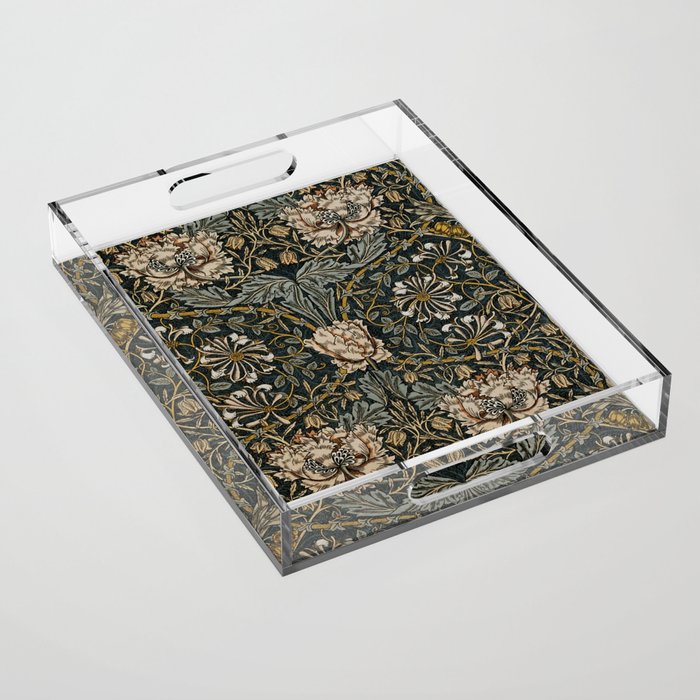 William Morris floral, honeysucklea Acrylic Tray Gallery Image 1