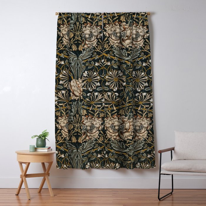 William Morris floral, honeysucklea Window Curtain Gallery Image 1