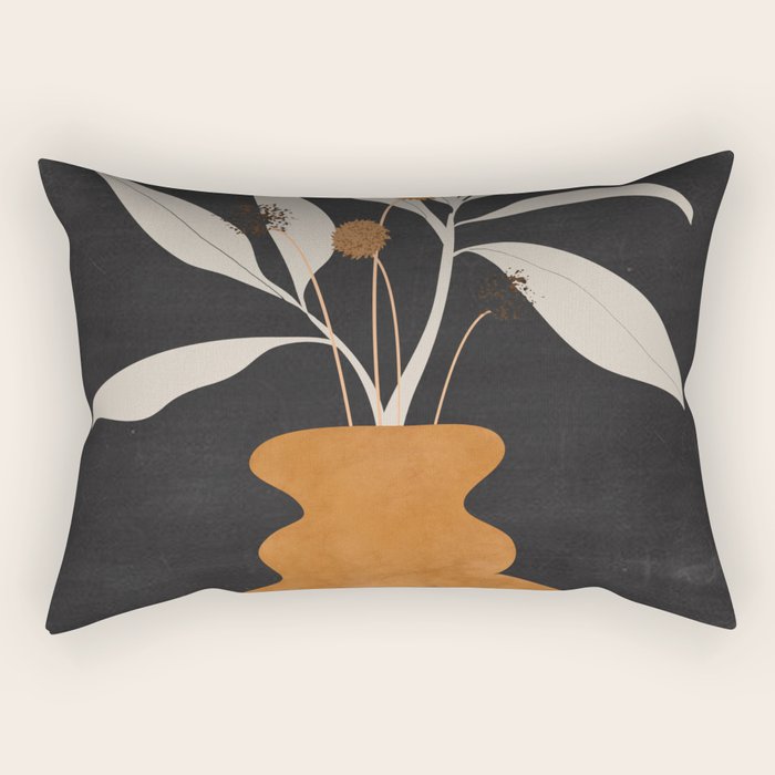 Minimal Abstract Art Vase Plant 11 Rectangular Pillow Gallery Image 1