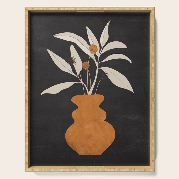Minimal Abstract Art Vase Plant 11 Serving Tray Gallery Image 1