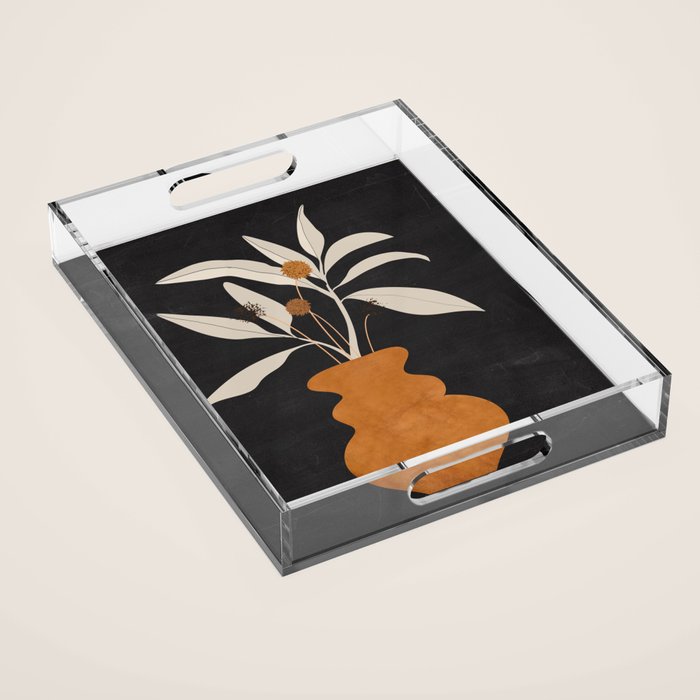 Minimal Abstract Art Vase Plant 11 Acrylic Tray Gallery Image 1