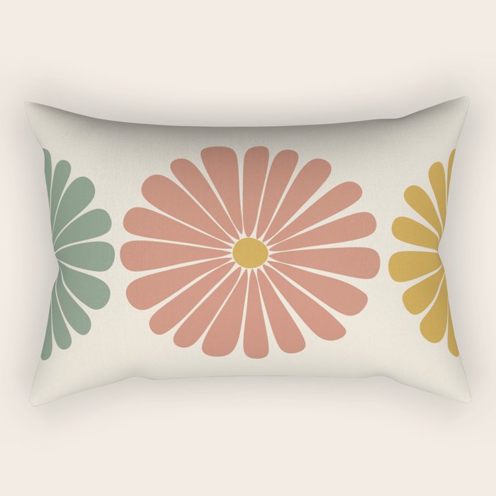 Retro Summer Daisies I Rectangular Pillow Gallery Image 2