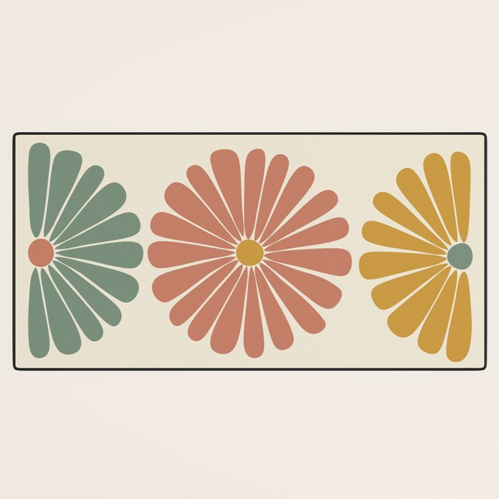 Retro Summer Daisies I Desk Mat Gallery Image 3