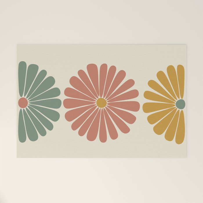 Retro Summer Daisies I Welcome Mat Gallery Image 1