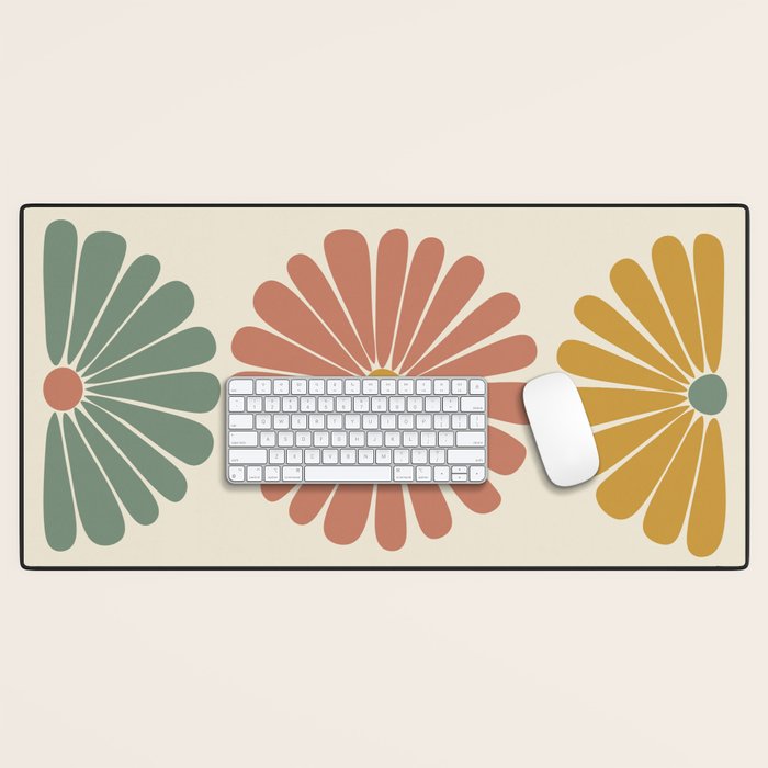 Retro Summer Daisies I Desk Mat Gallery Image 1