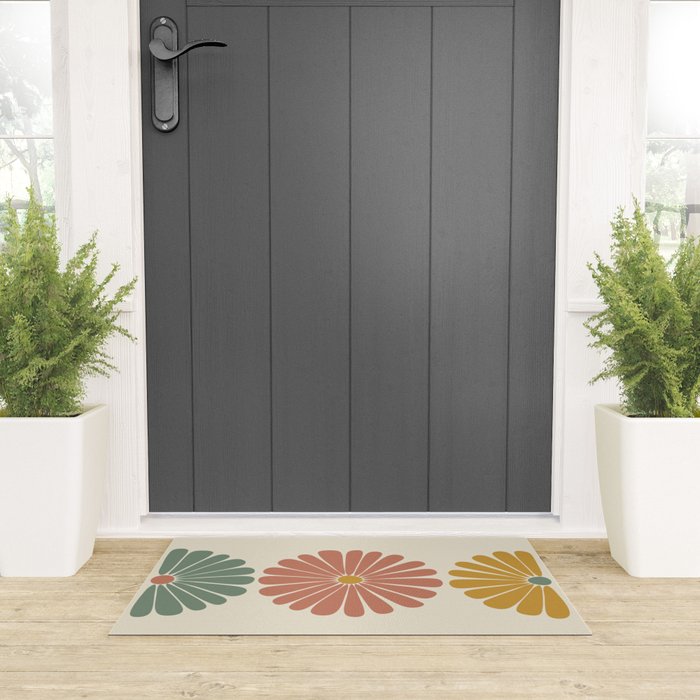 Retro Summer Daisies I Welcome Mat Gallery Image 3