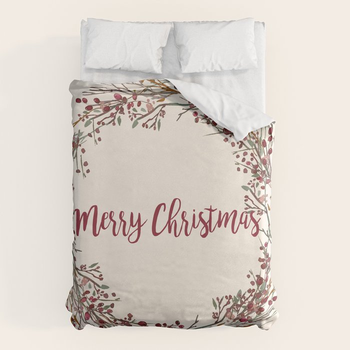 Merry Christmas Wreath Duvet Cover Gallery Image 6
