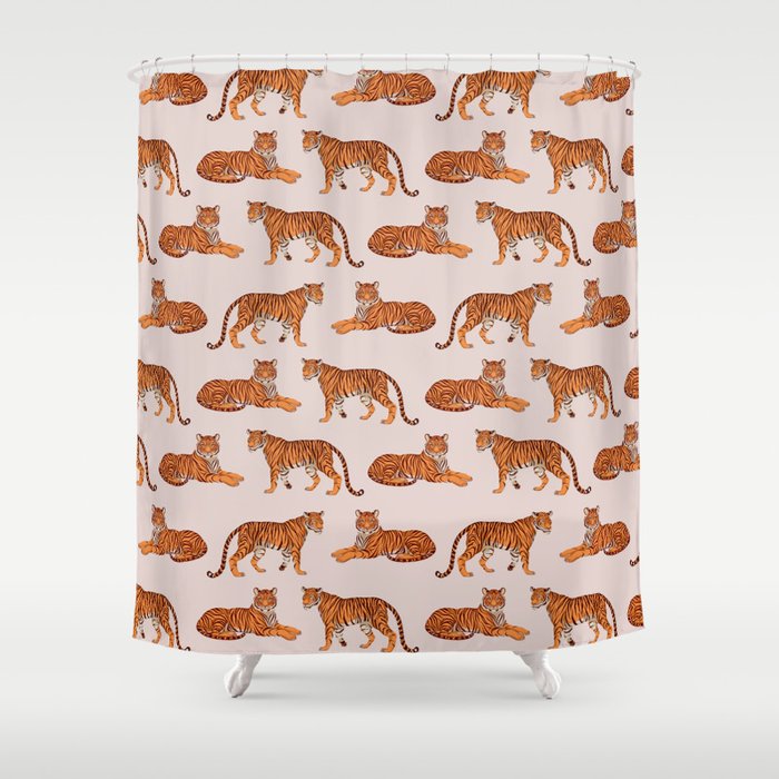 Tigers - Warm Neutral Shower Curtain Gallery Image 1
