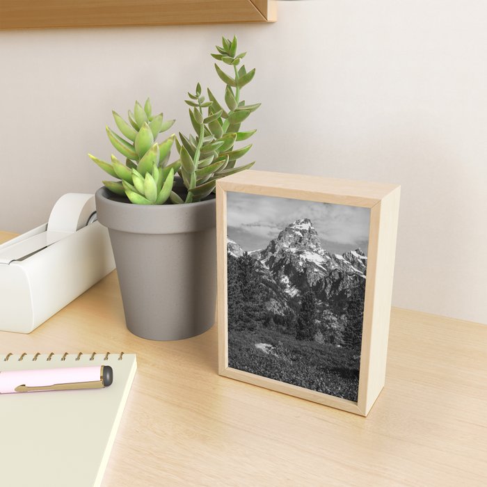 The Grand Teton in Black-and-White Mini Art Print Gallery Image 2