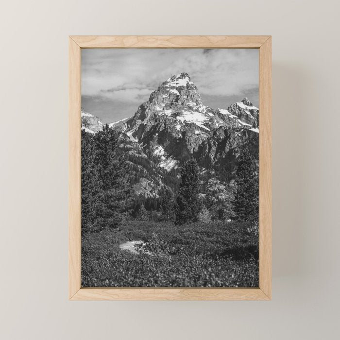 The Grand Teton in Black-and-White Mini Art Print Gallery Image 1