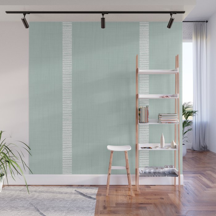 Modern Boho Serenity Stripes Soft Blue Wall Mural Gallery Image 1