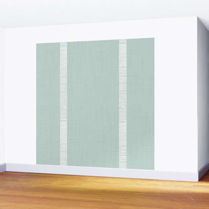 Modern Boho Serenity Stripes Soft Blue Wall Mural Gallery Image 2