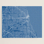 Chicago City Map of the United States - Blueprint Jigsaw Puzzle Gallery Image 1