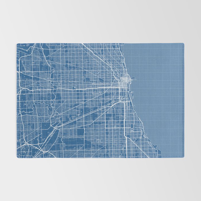 Chicago City Map of the United States - Blueprint Rug Gallery Image 2
