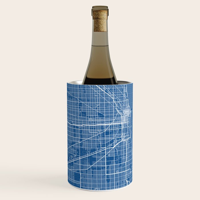 Chicago City Map of the United States - Blueprint Wine Chiller Gallery Image 1