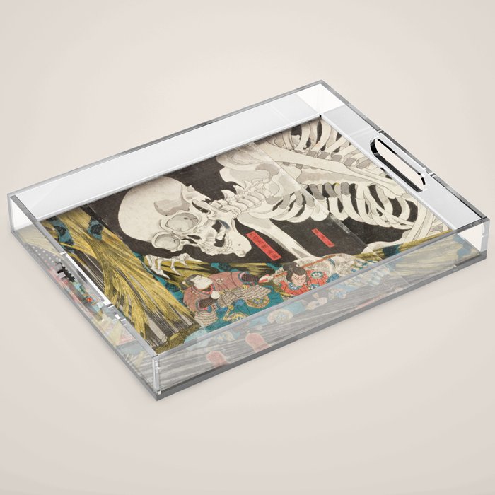 Takiyasha the Witch and the Skeleton Spectre, Utagawa Kuniyoshi, 1844 Acrylic Tray Gallery Image 1