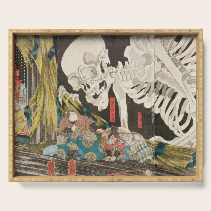 Takiyasha the Witch and the Skeleton Spectre, Utagawa Kuniyoshi, 1844 Serving Tray Gallery Image 1