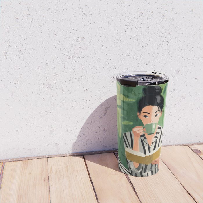 Morning Muse in Stripes Travel Mug Gallery Image 4