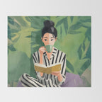 Morning Muse in Stripes Throw Blanket Gallery Image 2