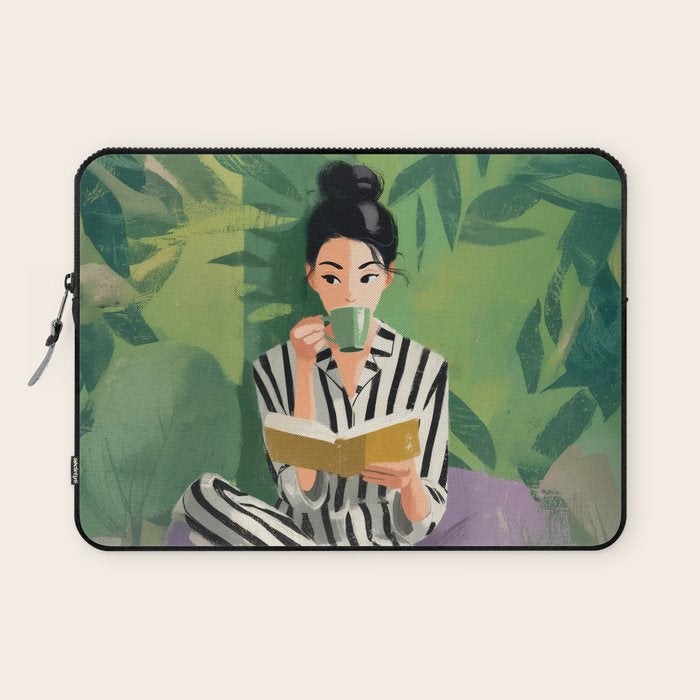 Morning Muse in Stripes Laptop Sleeve Gallery Image 1