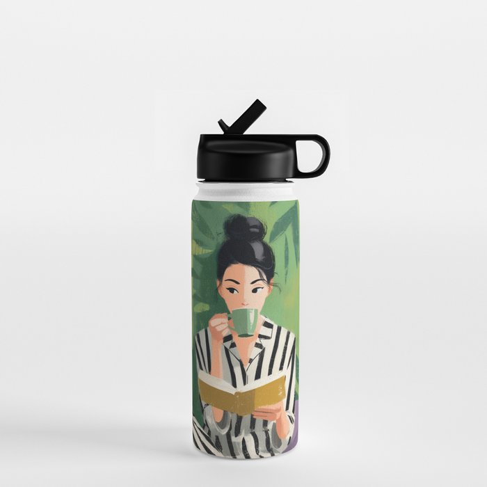 Morning Muse in Stripes Water Bottle Gallery Image 1